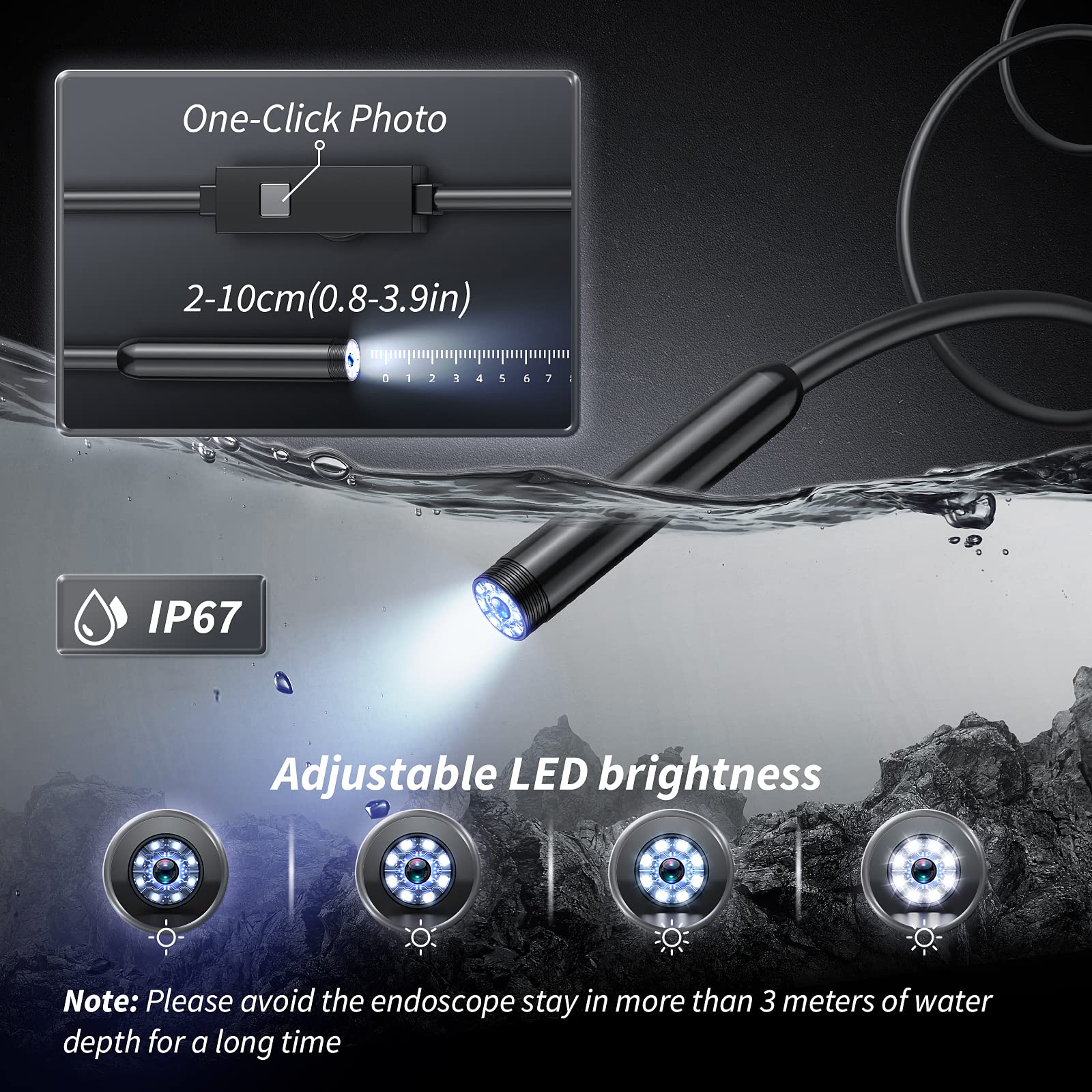 🔎 Plug-and-Play Endoscope Camera – Compatible with Android & iPhone & ipad for Direct Connection